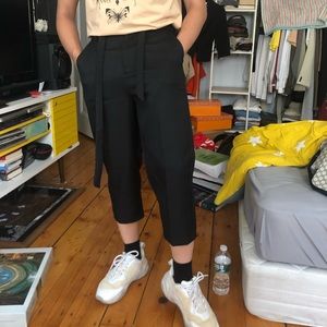 Mens Trousers Black Mid-Length Size 29-30